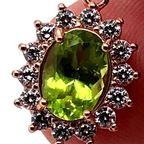 Peridot 1.50ct Rose Gold Solid Silver Pendant - Picture 6 of 7
